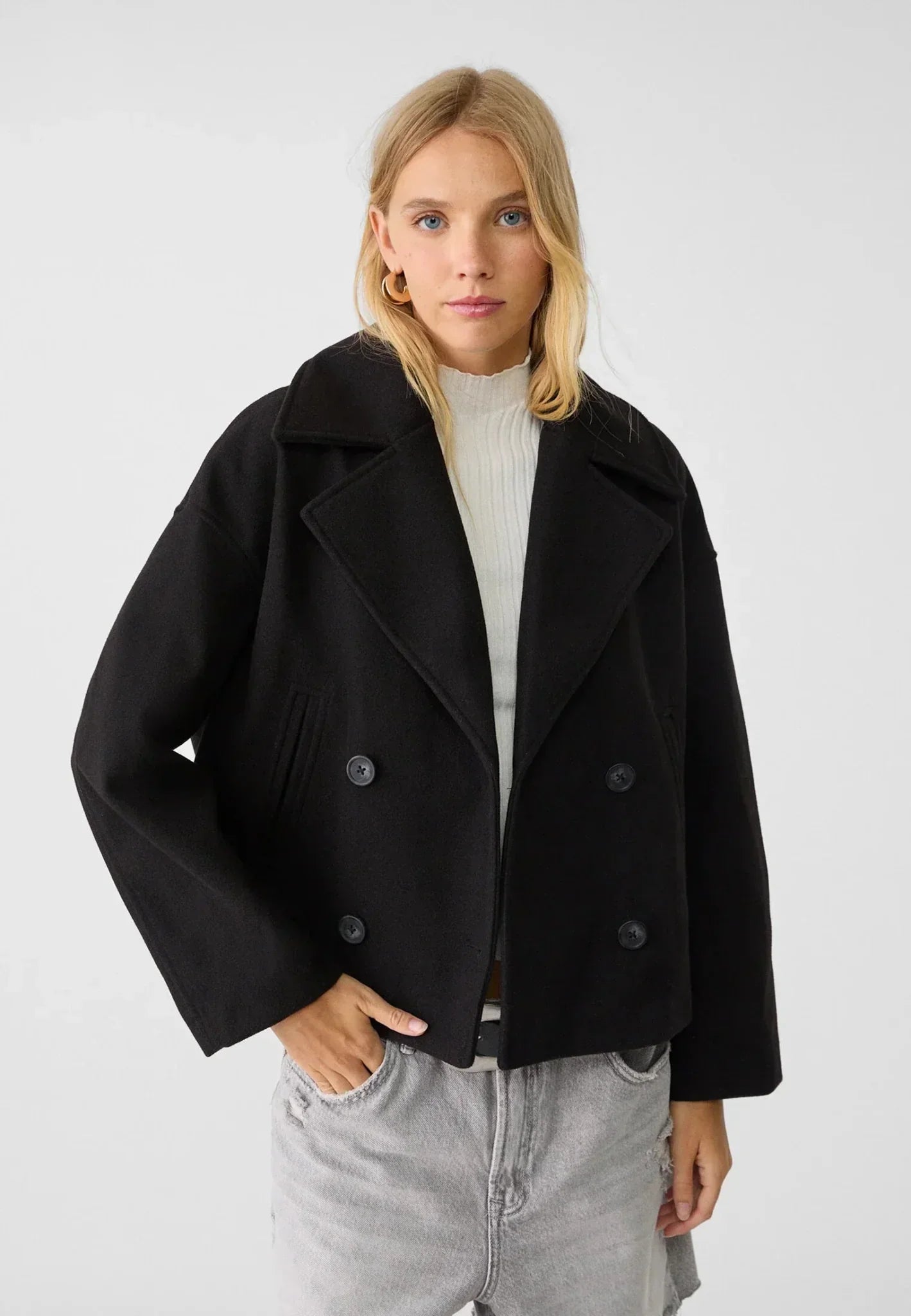 Cropped Jacket – Double-Breasted Style – Smart Casual Layer 4