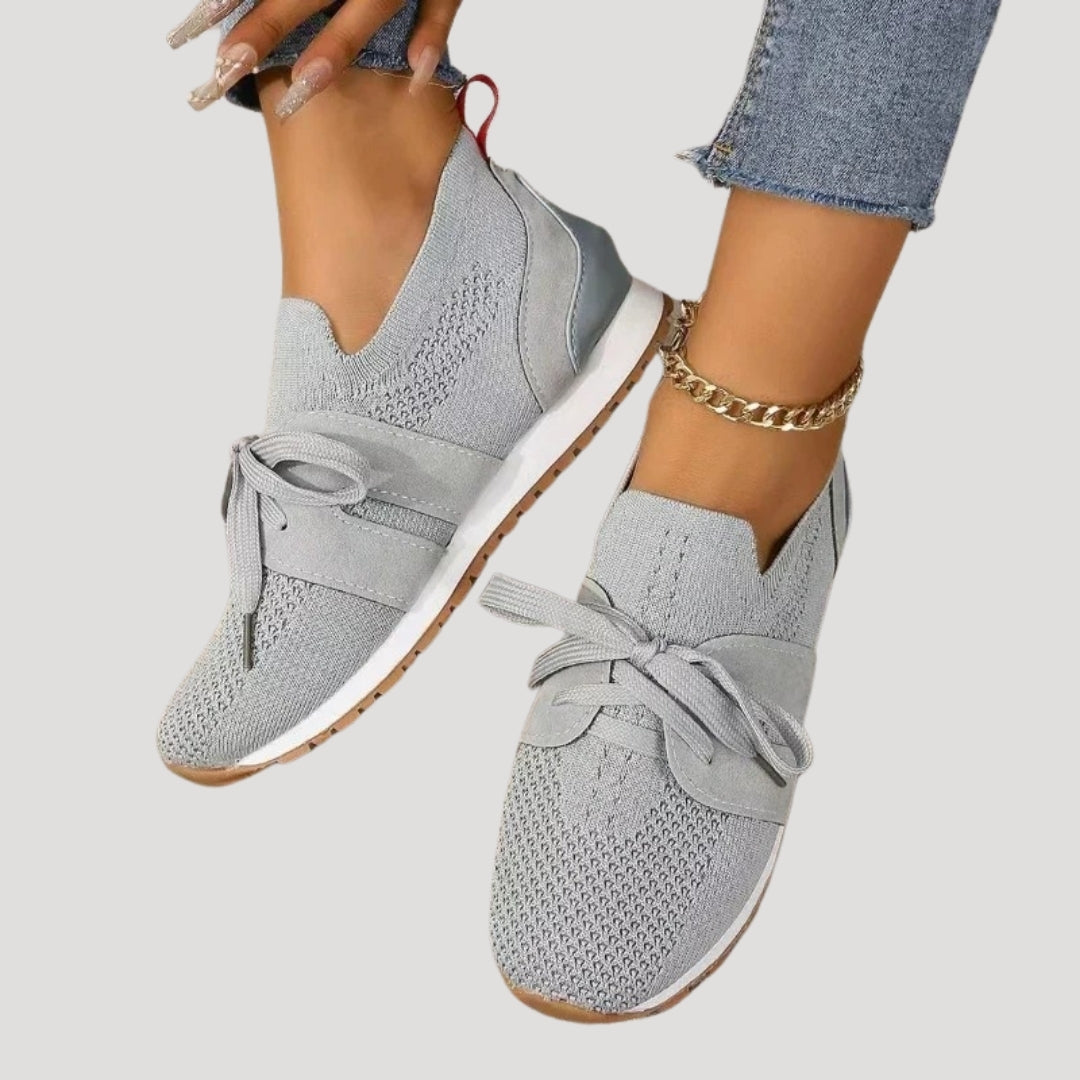 Slip-on-Sneaker-Strick-Mesh & Bogendetail-Casual Chic 0