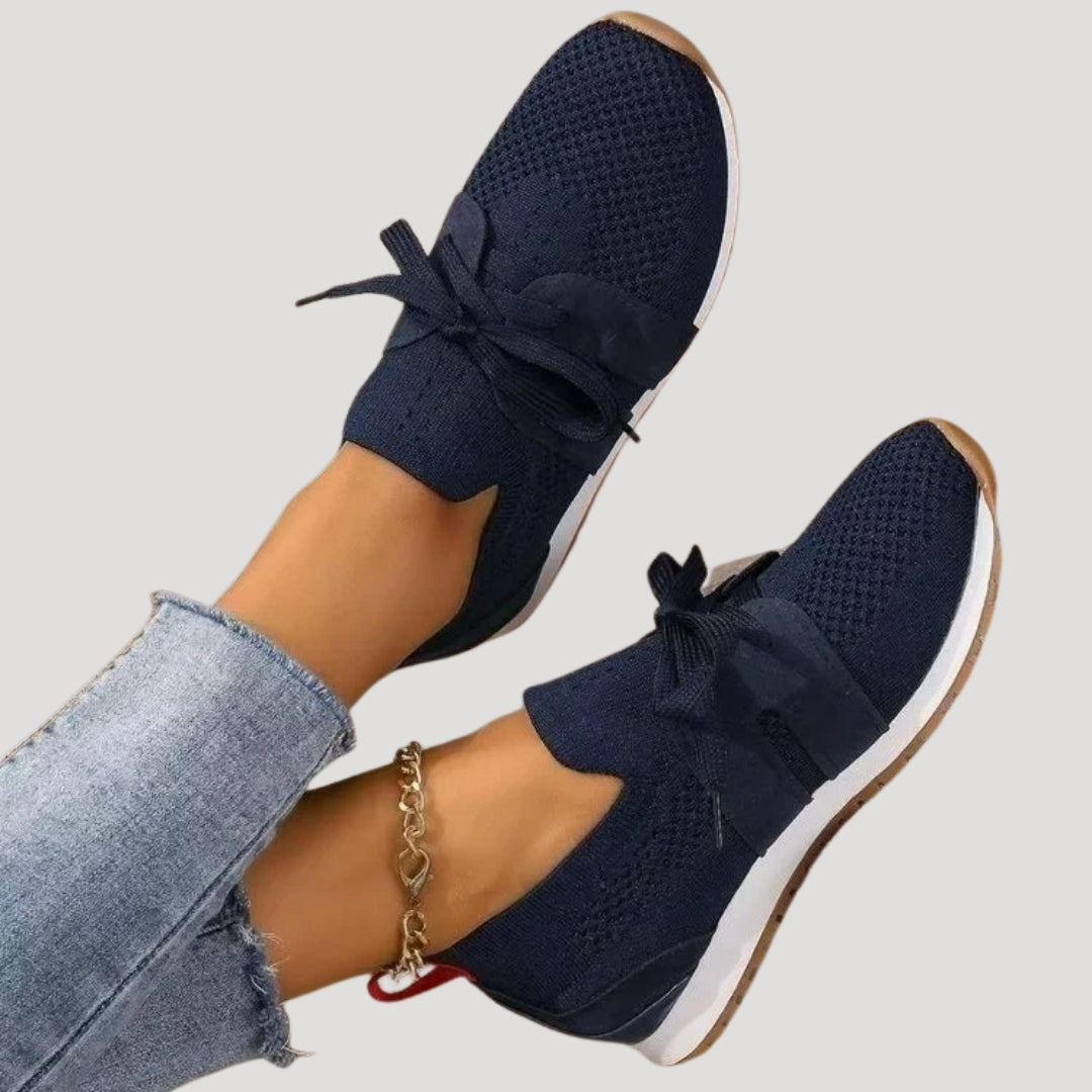 Slip-on-Sneaker-Strick-Mesh & Bogendetail-Casual Chic 1